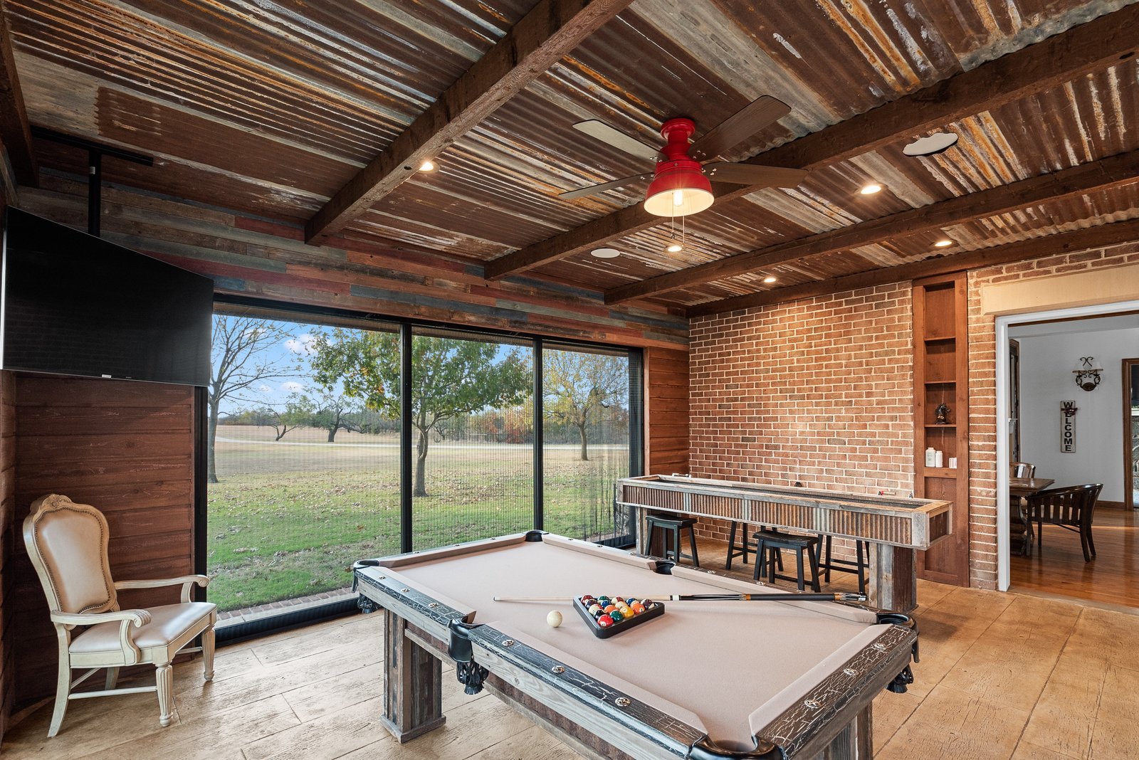 Game room with pool table